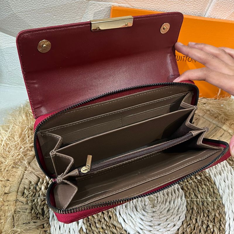 Dompet Panjang Wanita Model Tutup Plat Besi Embossed Termurah