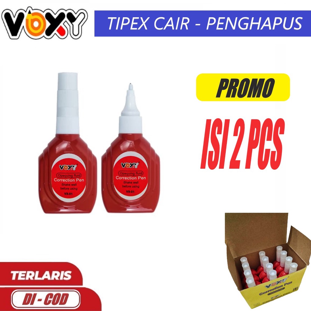 

( PROMO ) Tipe Ex Cair - Tipe X - Tipex Voxy VX01 - Cairan Koreksi - Penghapus Cair - Correction Pen - Bayar di Tempat - Angel Atk