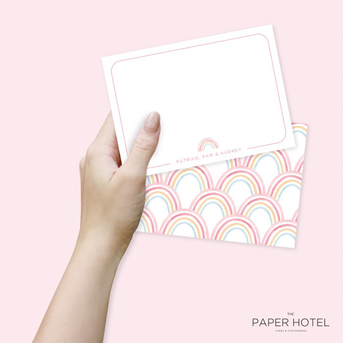 

Card 2 Sided Notecard - The Rainbow (Personalized Initials/ Name, 16Pcs)