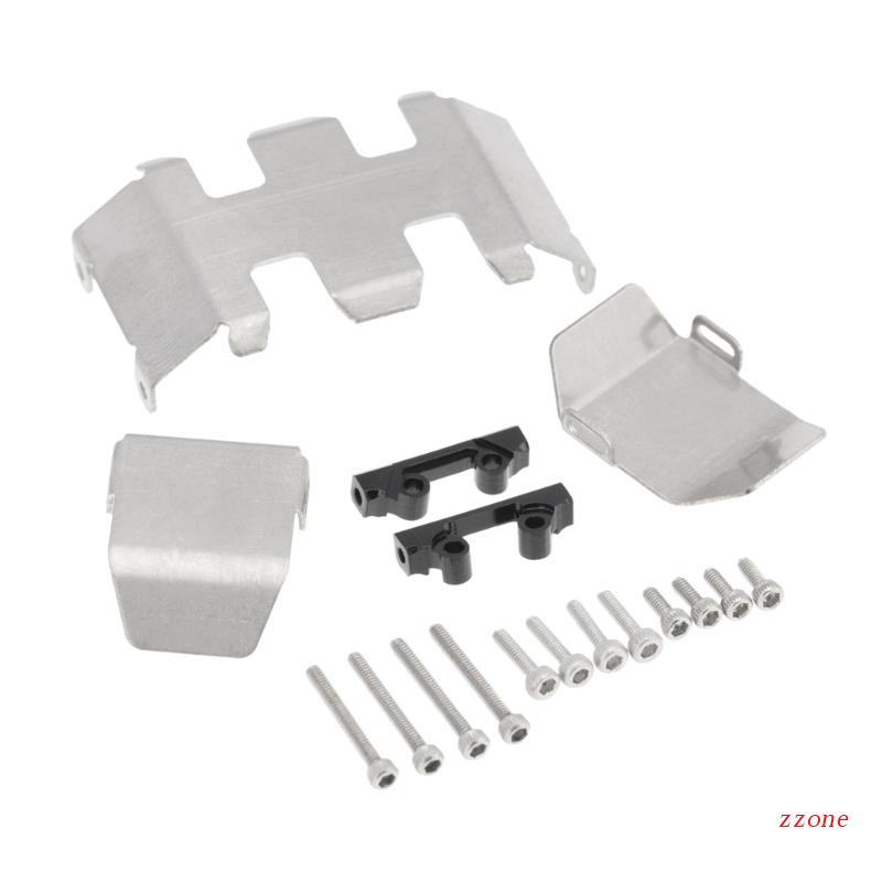 Zzz Stainless Steel RC-Skid-Plate, RC-Chassis Armor Protectors Plate Protection Untuk Mobil Axia SCX24 1/24 RC-Crawler