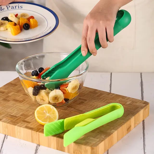 Capitan Penjepit 3 in 1 Plastik Jepitan Roti Kue Serbaguna Tahan Panas Anti Lengket Capitan Gorengan Salad Buah Sayuran Dapur Masak Silicone Plastik 3 in 1 Kitchen Food Tongs TERMURAH TERLARIS