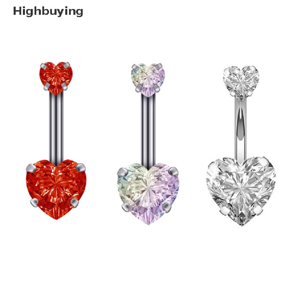 Hbid Heart Belly Button Ring Cincin Pusar Cincin Perut Stainless Steel Glory