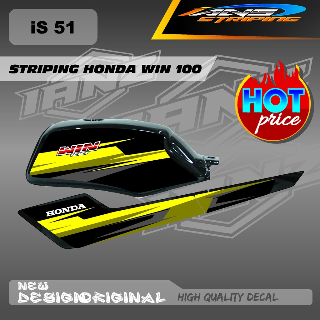 DECAL STRIPING TANGKI HONDA WIN 100 CUSTOM HOLOGRAM / NON HOLOGRAM IS51