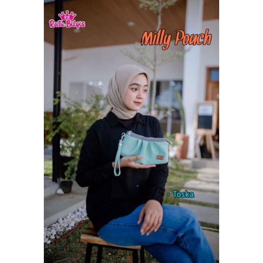 Ratu Bilqis Pouch Milly, Dompet Wanita Polos Anti Air