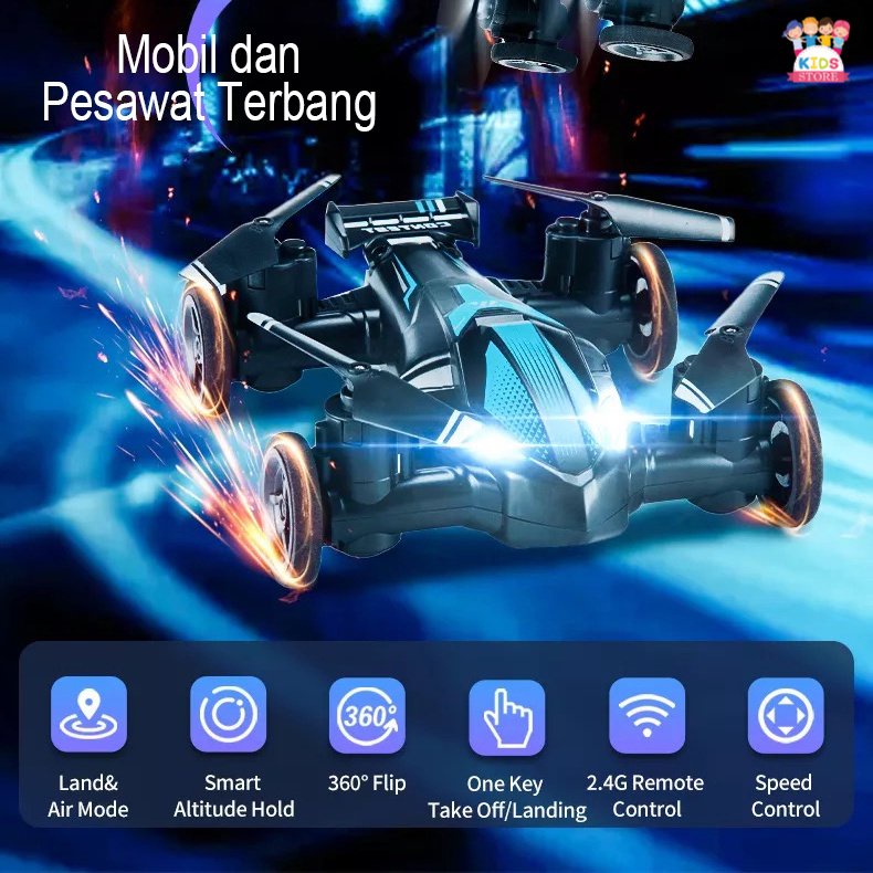 2in1 RC Mobil Dan Pesawat Terbang | Mainan Anak Laki Laki Mobil Mobilan Remote Control | Mobil Plane H103