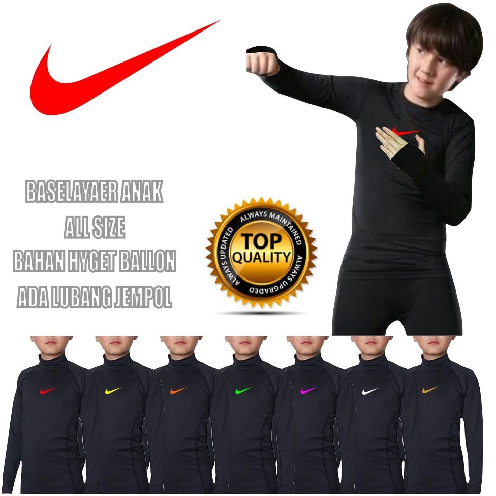 Baselayer olahraga junior untuk futsal daleman baju bahan spandex anak sepak bola