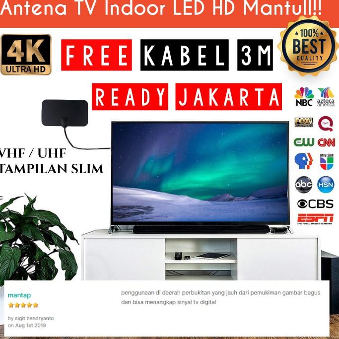 Taffware Antena HD Clear Vision 4K Antena TV Dalam yang Bagus Antena TV LED Indoor Antenna TV Tembok WL7AM7454