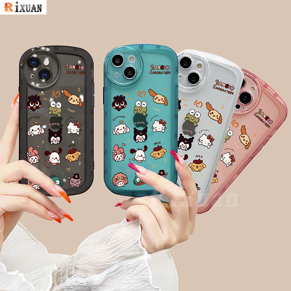 Case Fashion Kompatibel Untuk Iphone11 Pro MAX iPhone14 iPhone13 iPhone XR XS MAX iPhone6 6S 7 8 Plus Lensa Oval Tahan Guncangan Karakter Kartun Cinnamoroll Kuromi Soft Cover RIXUAN