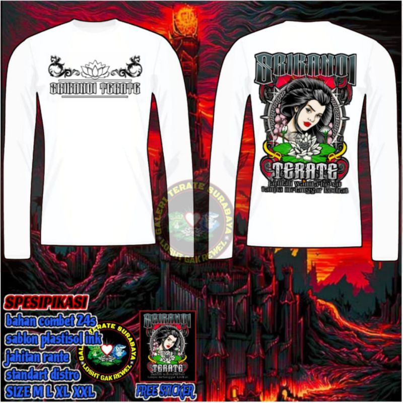 SYA 4 KAOS SRIKANDI PSHT PUTIH FREE STIKER LENGAN PANJANG
