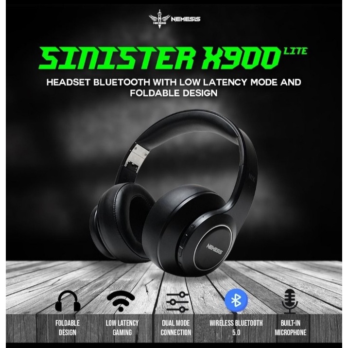 Trend-Headset Gaming Bluetooth LOW LATENCY NYK NEMESIS X900 LITE SINISTER