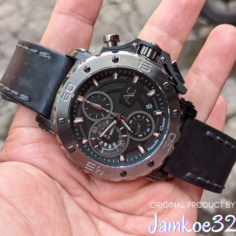 Alexandre Christie 9205 MC Jam Tangan Arloji Alexander kristi Warna Hitam Remaja Cowok Pria Analog O