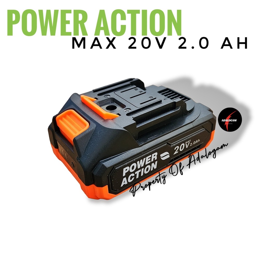 POWER ACTION Baterai Battery 20V 2.0 aH Cordless BP20