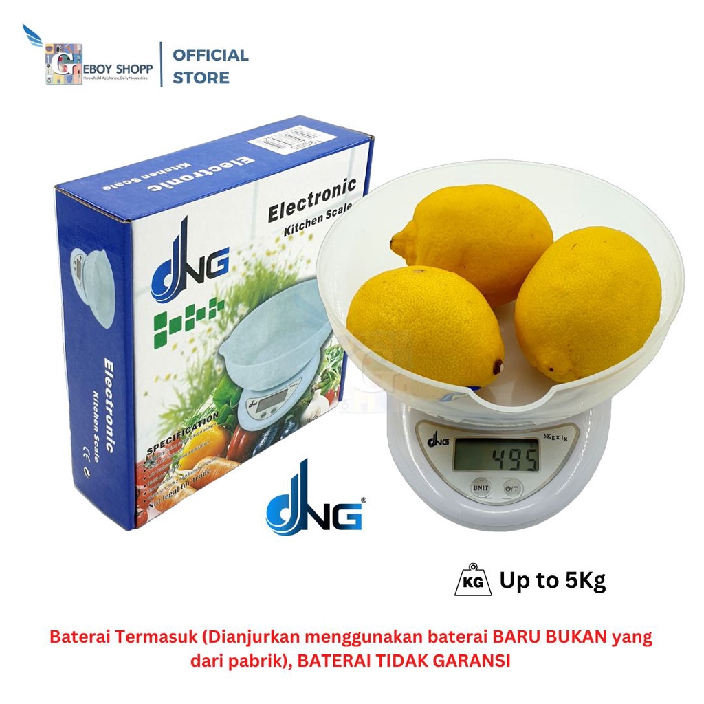 Timbangan Dapur / Timbangan Kue Mangkok Digital DNG