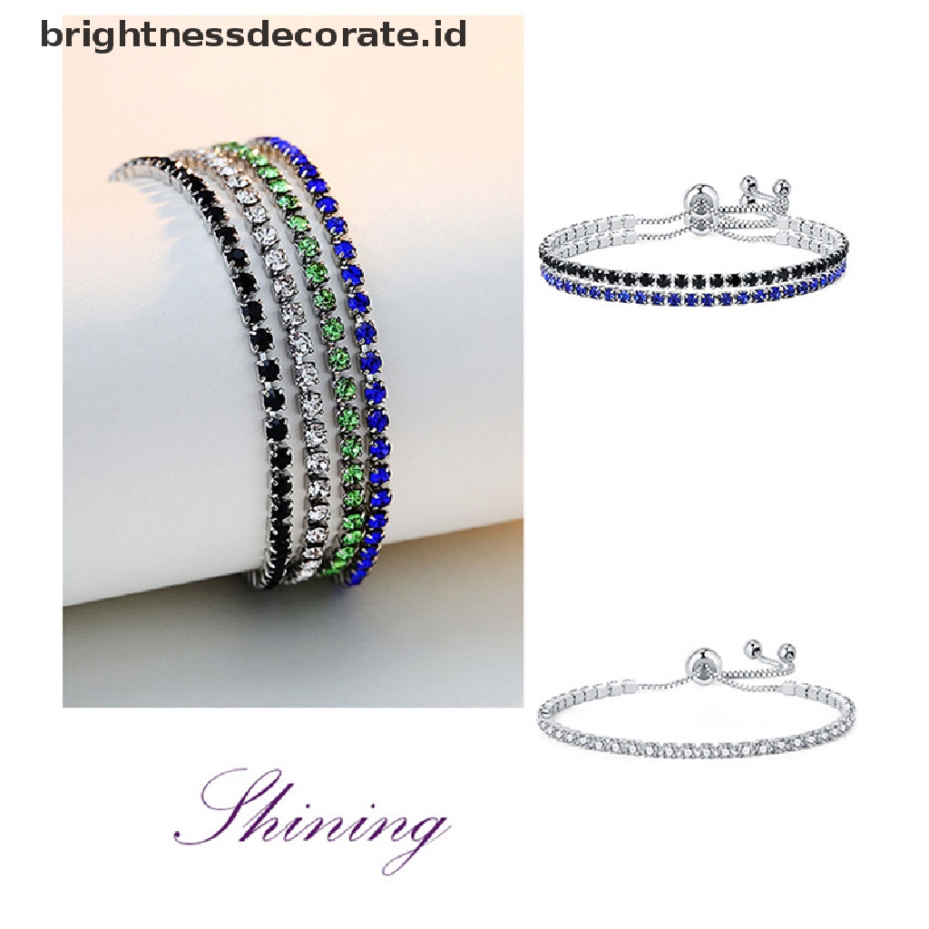 [Birth] Gelang Tenis Kristal Bening Baru Untuk Wanita Gelang Cubic Hip Pop Accessorie [ID]