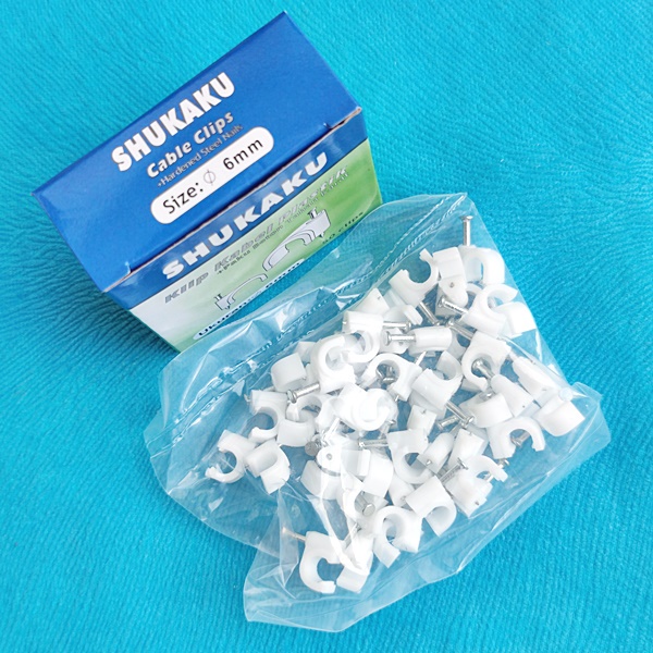 Klem Kabel Shukaku 6 7 8 9 10 mm - Cable Clips SHUKAKU - Klem Beton - Klip Kabel Plastik - Paku Kabel Klem Beton