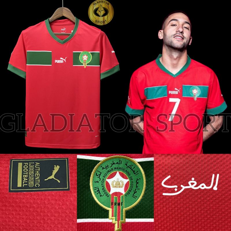 Jersey Maroko Home New World Cup 2022 Grade Original