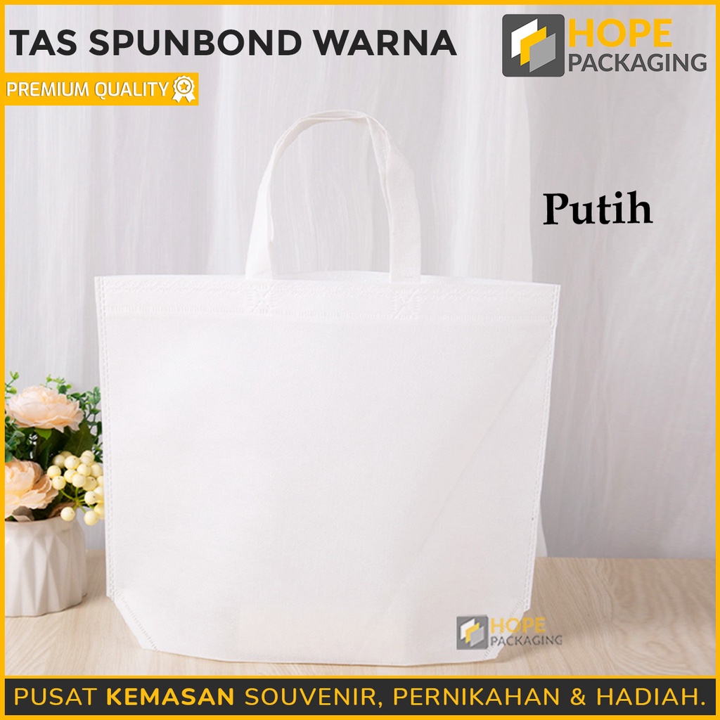 Tas Kain Spunbond Warna SIZE M  / Tas Goodie Bag Souvenir Ulang Tahun / Tas Kain Polos / Tas Handle Box