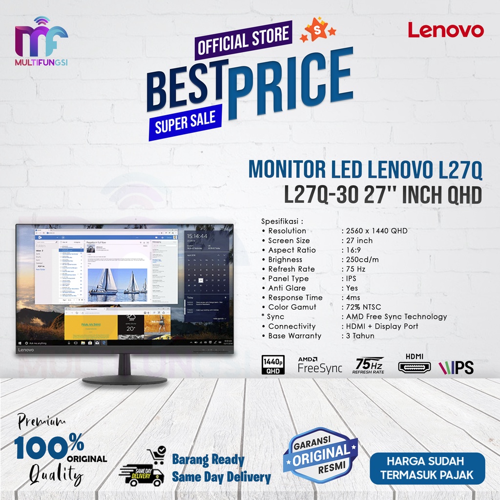Monitor LED Lenovo L27Q L27Q-30 27''
