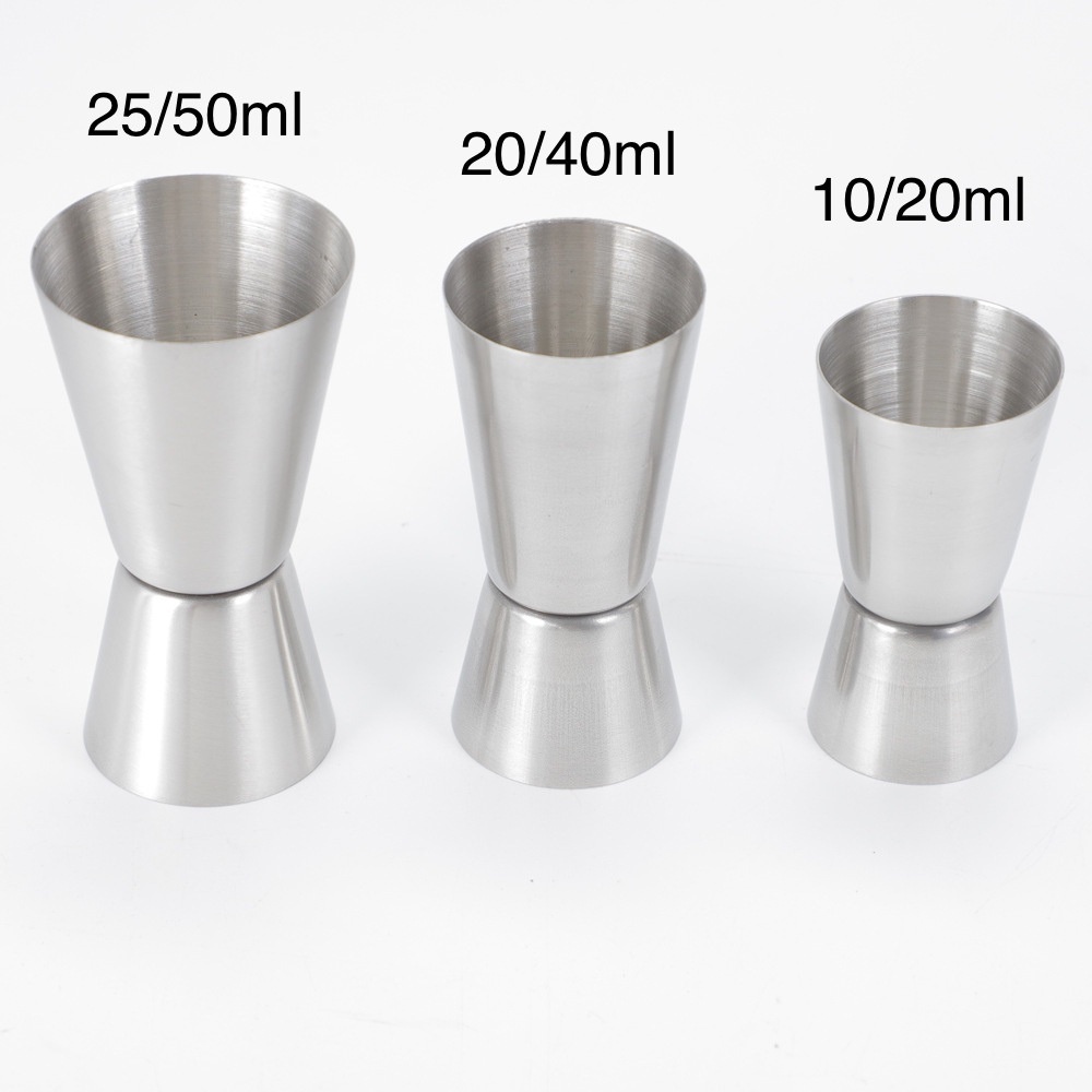 Jigger Stainless measure 15/30ml 20/40ml 25/50ml cc Measuring Cup Gelas Ukur Gelas Takar Takaran Jig