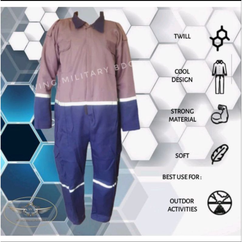 Werpak coverall two tone scotlight terbaru