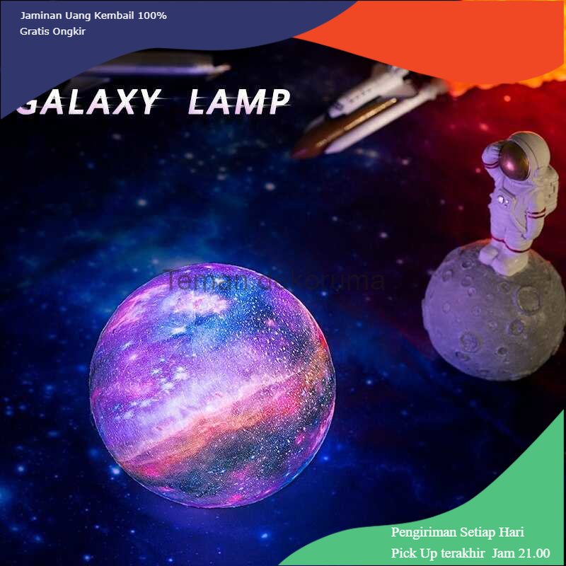 TD - LMP LEDGLE Lampu Tidur Proyektor 3D Galaxy Night Light Lamp 16 Color 1W - LE14