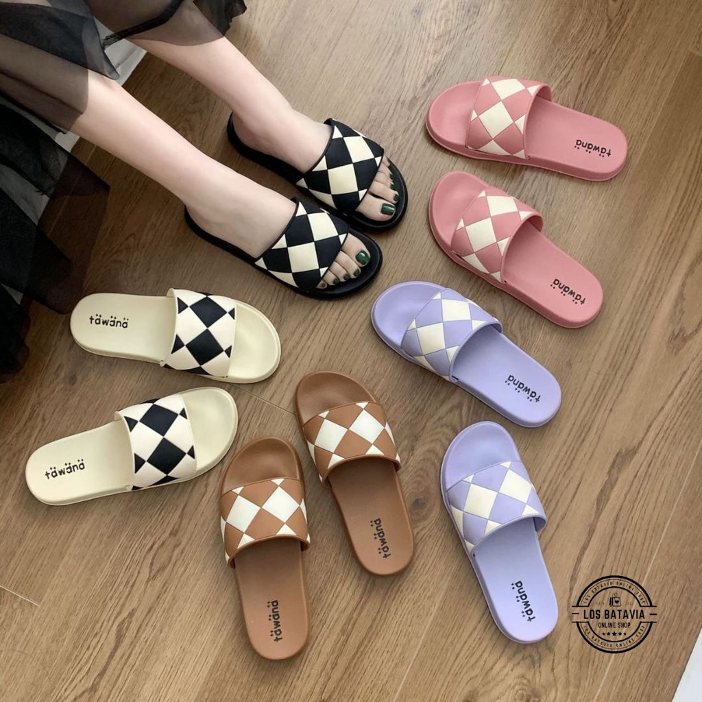 Sandal Wanita Slop Tawana Original Motif Ketupat
