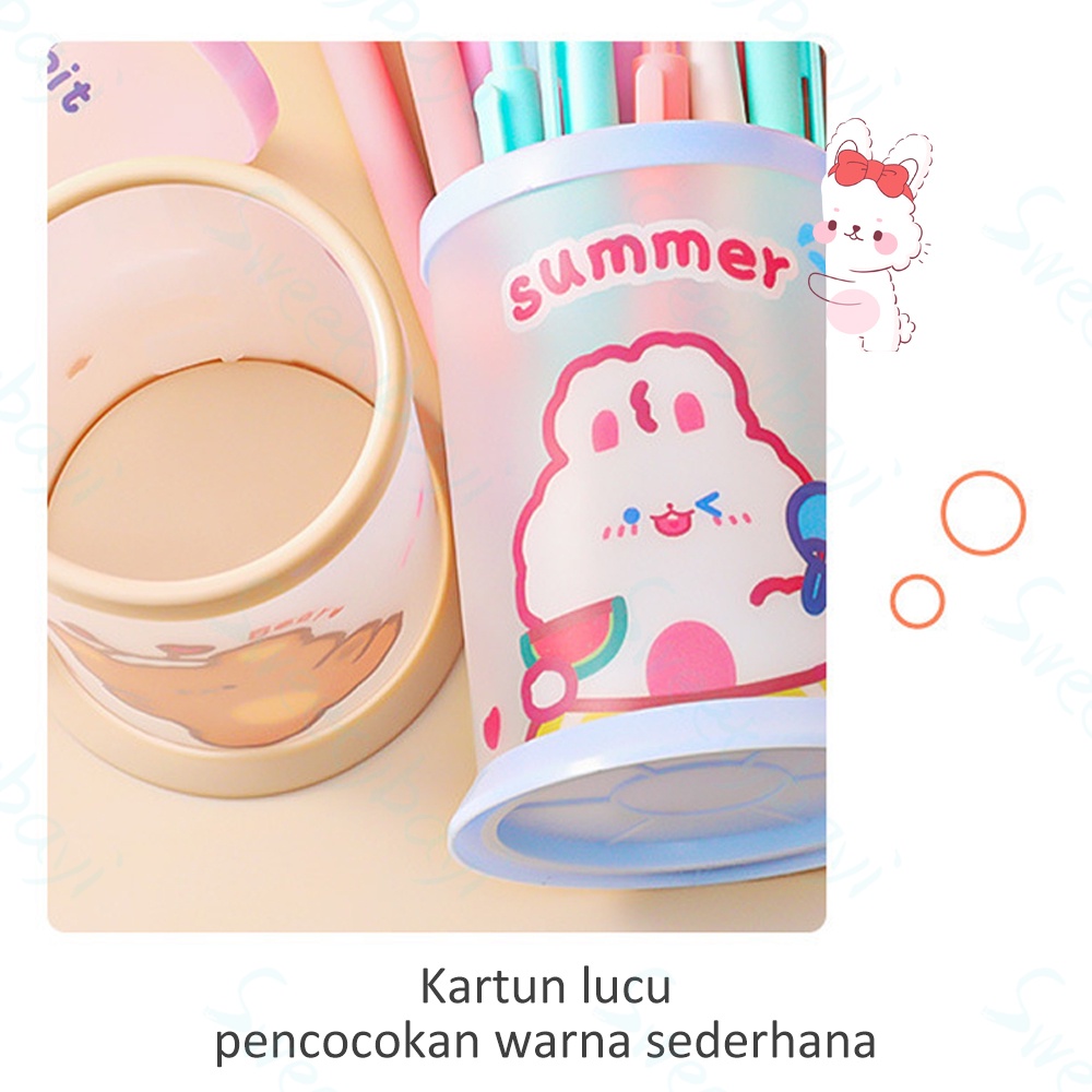 Sweetybayi Tempat pensil tabung lipat Kotak pensil tabung lucu Tempat alat tulis tabung
