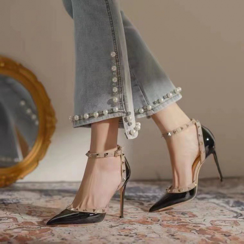 Sendal Hak Tinggi Wanita 9cm Elegant High Heels Stiletto Perempuan Fashionable Sandal Hak Cewek Pesta SH-039