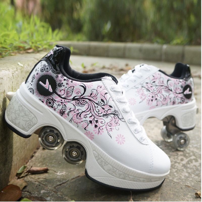 Sepatu roda 4 roda kick roller shoes roller skates roler shoe sepatu roda orang dewasa skate - sepat