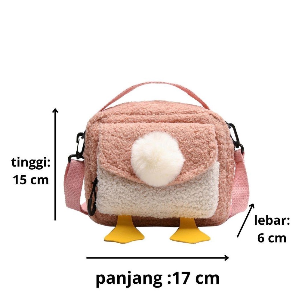 YOUBAGSHOP Tas Selempang Mini Korea Fluffy kaki bebek 53#