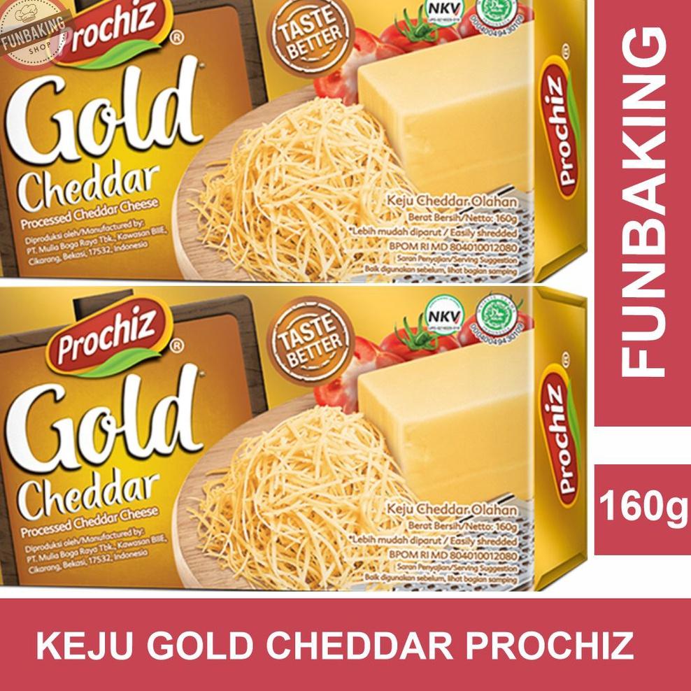 

Laris.. FunBaking Prochiz GOLD Cheddar 160gr Keju / Chesse Murah Meriah 46