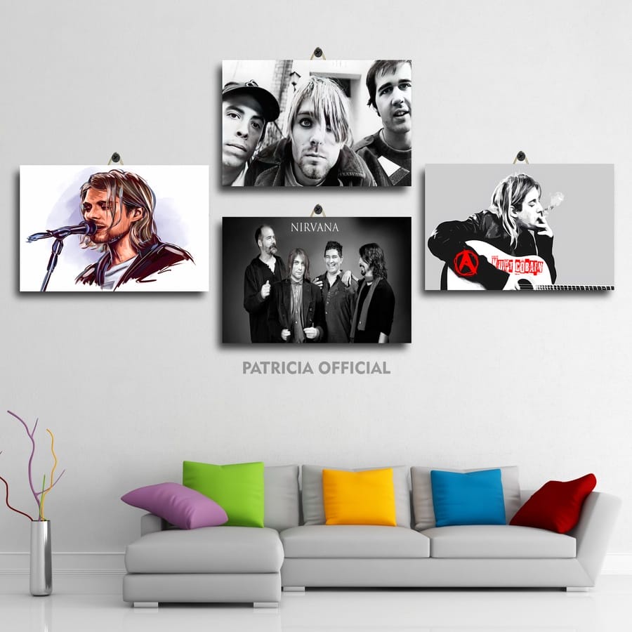 21-40 POSTER RUANG TAMU ANGGOTA BAND NIRVANA 20X30 GPR2O/R2DCJ/ PAJANGAN KAMAR AESTHETIC POSTER BAND