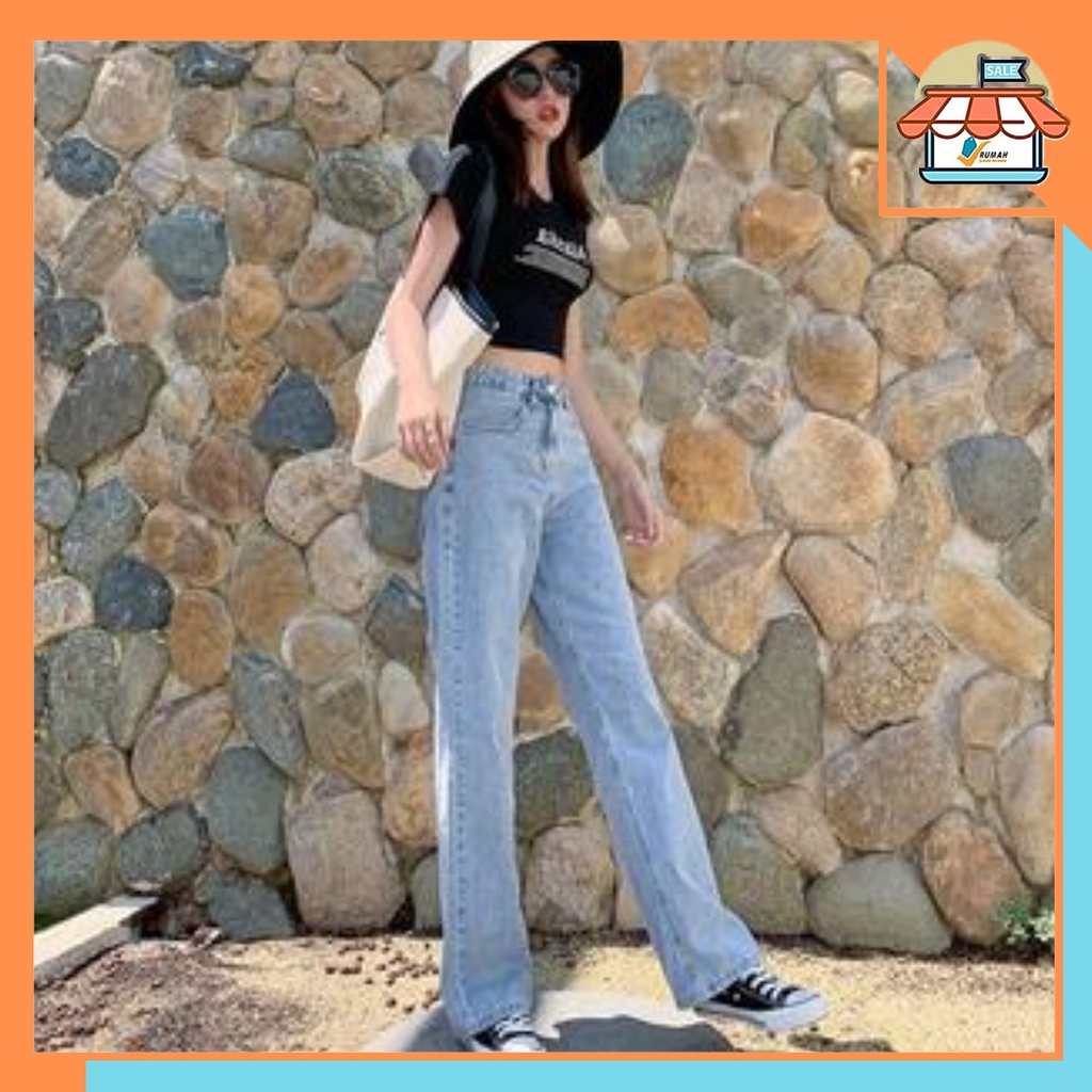 RSB CPG365 Celana Panjang Jeans Wanita Highwaist Kulot Jeans Wanita Loose