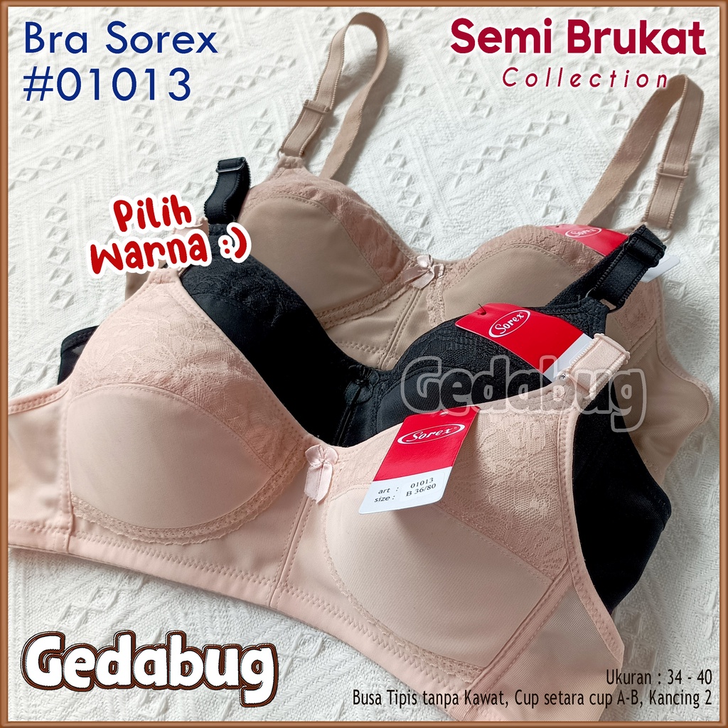 OBRAL Bra Sorex Model Tanpa Busa Tanpa Kawat 01013 Brukat - gedabug