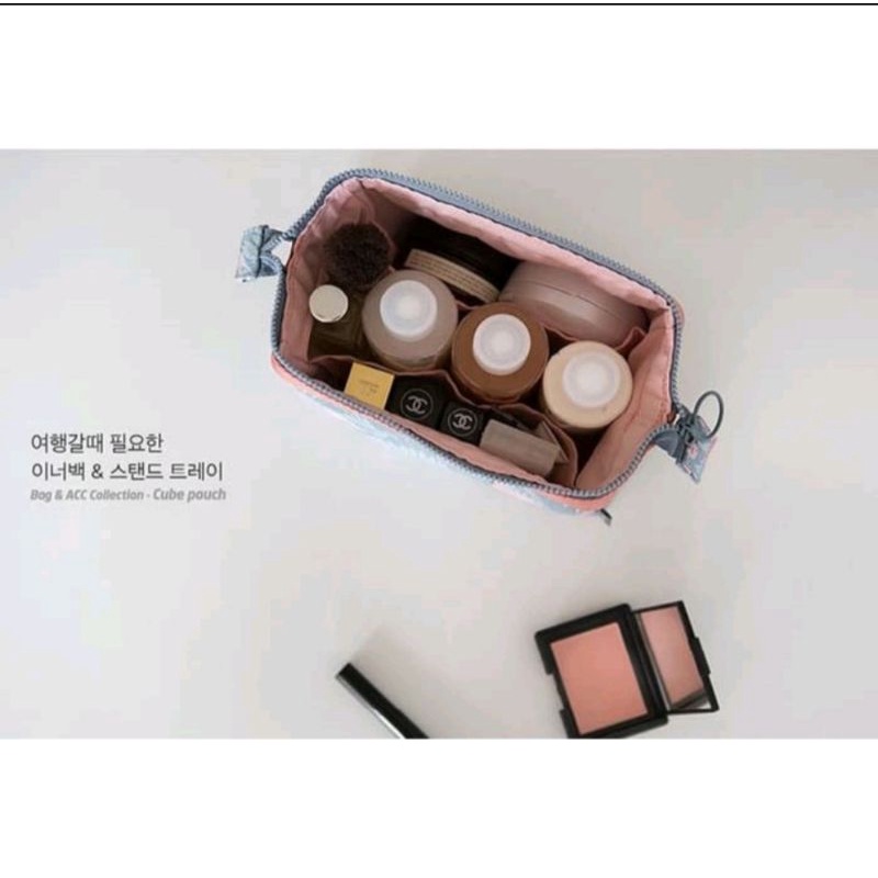 Tas cosmetic charming water resistant cosmetic cube pouch |  tempat kosmetik | tempat perlengkapan | wadah kosmetik