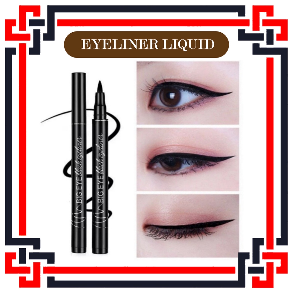 LS Eyeliner Pensil Alis Korea Cair Warna Hitam Anti Air BIG EYE LIQUID