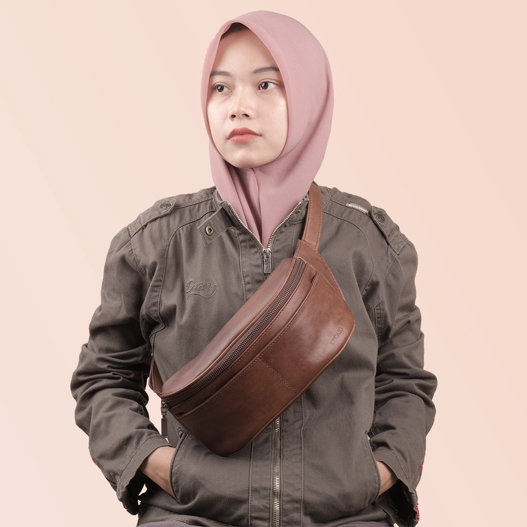 Lecari Beloria Waist Bag Leather Tas Bahu Pinggang Wanita Kulit Asli