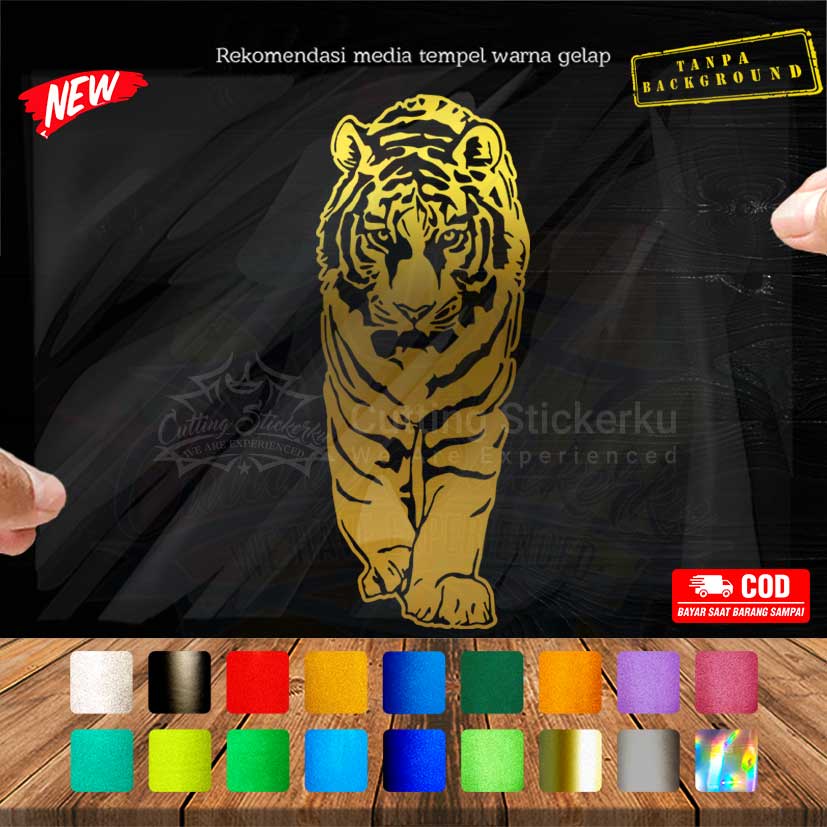 Cutting Stiker Harimau Maung Siliwangi Variasi Motor Mobil Sticker Macan Hitam Kumbang Putih Timbul Keren Nyala Dasbor Spakbor Visor Body Kaca Helm Laptop Hologram Reflective Tahan Air Bodi Samping  Aesthetic Windshield