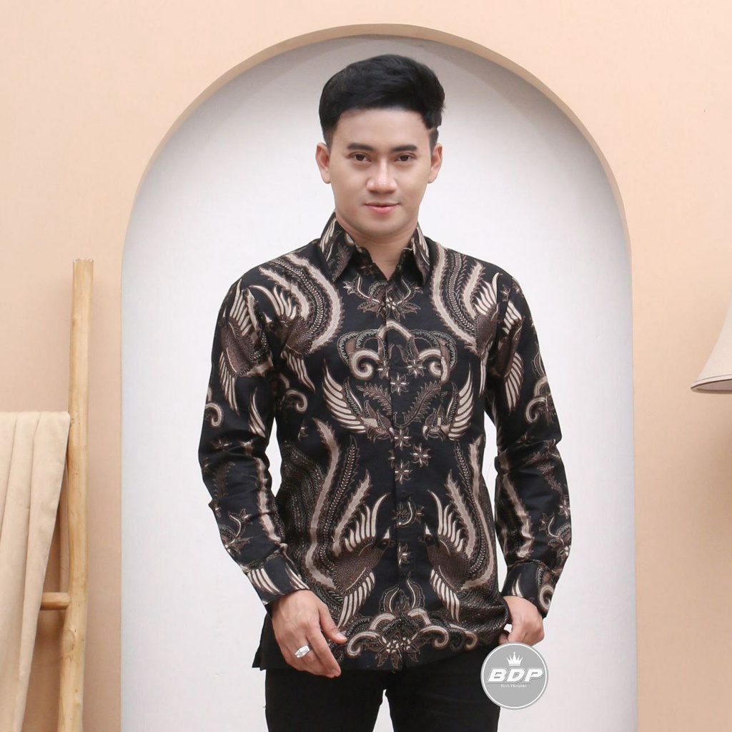 Kemeja Batik Pria Lengan Panjang M L XL XXL Baju Batik Pria Modern Batik Kerja Pria Batik Kantor Pria Seragam Batik