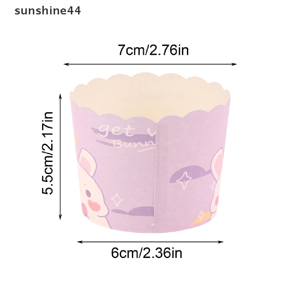 Sunshine 50Pcs Wave Print Cupcake Paper Cups Striped Cake Cups Perlengkapan Cetakan Kue.