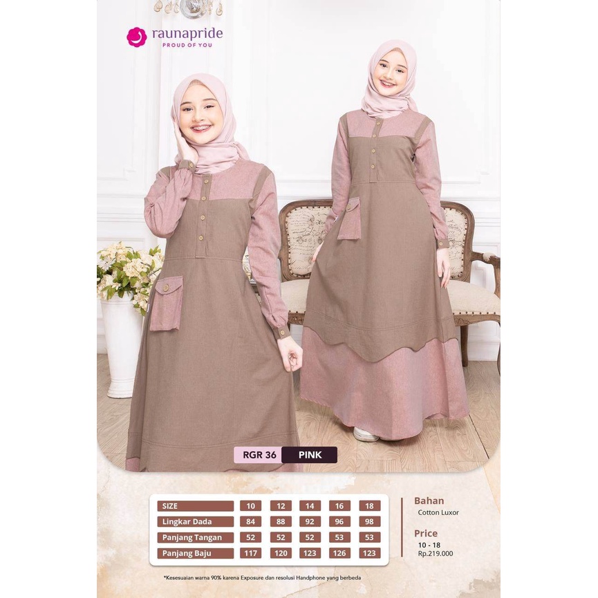 Rauna Gamis Remaja / RGR - 36 / Fashion Muslim