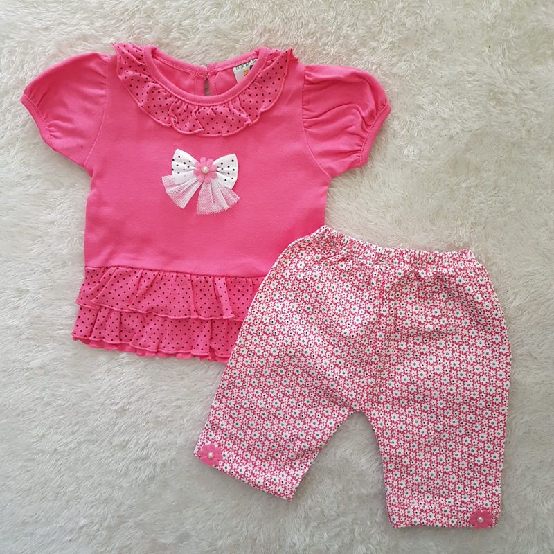 Baju Bayi Polkadot Cola Bear set