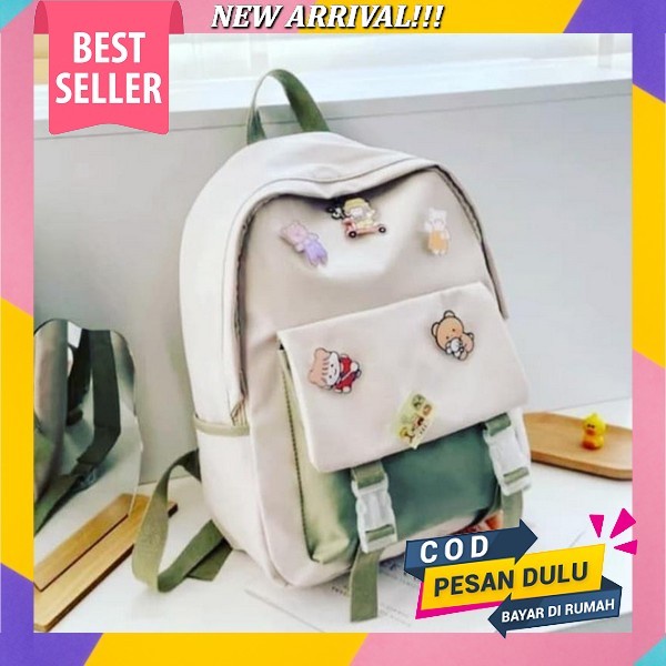 Nabya Fashion - Katya Seri Hitam Tas Ransel Sekolah Korean Style Smp / Tas Perempuan Sekolah Sma Imp