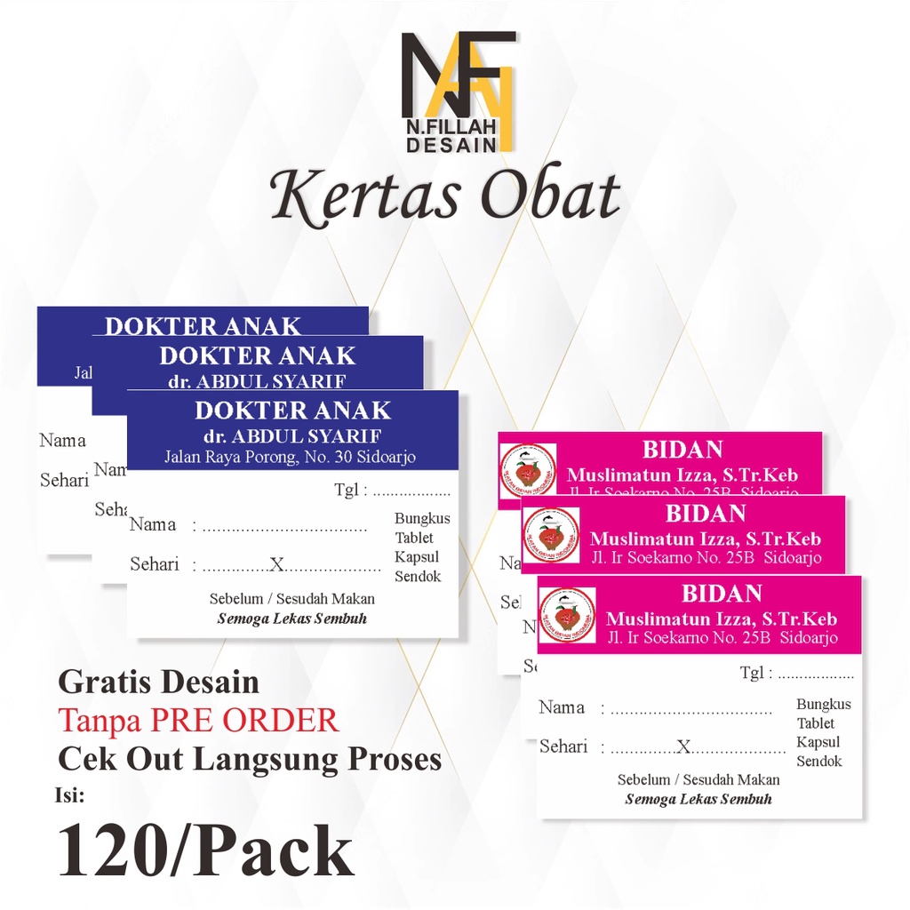 

kertas obat dokter stiker obat tanpa pre order bisa cod