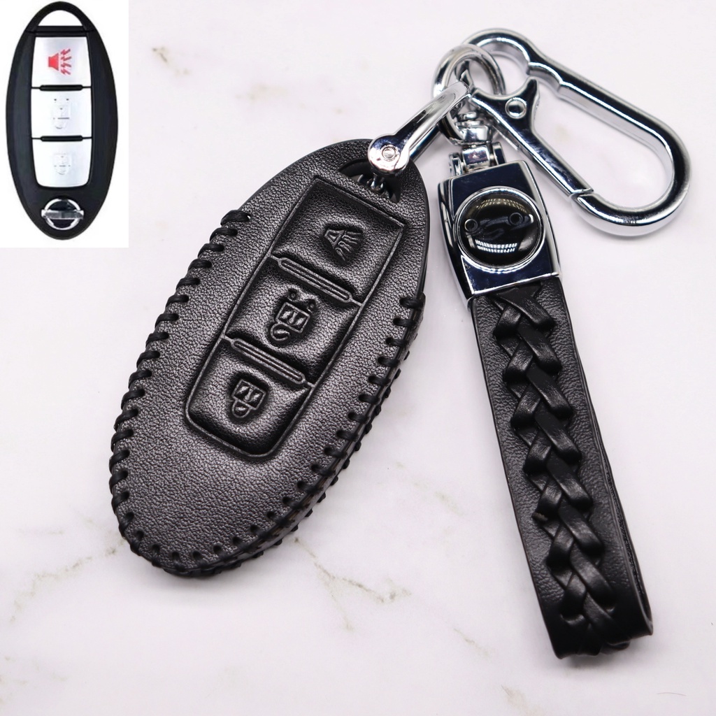 Nissan Almera/Livina/Teana/X-Trail Keyless/Key Less/Smart Entry Leather Key Cover/Push Start Remote