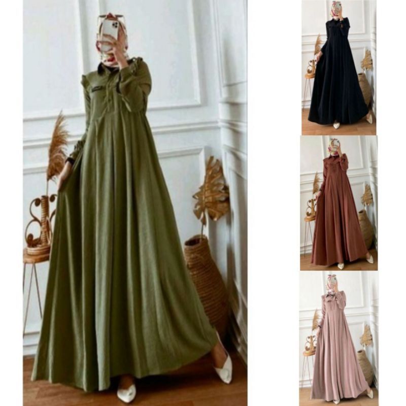 PONI DRESS CRINKLE AIRFLOW//GAMIS CRINKLE AIRFLOW FASHION MUSLIMAH MASA KINI