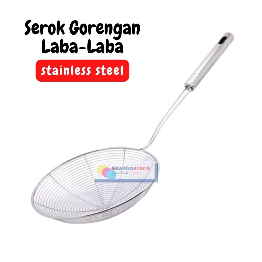 Tirisan Minyak Gorengan Stainless Steel / Serokan Gorengan Laba-Laba Besar
