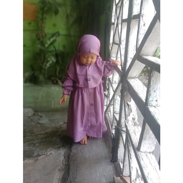 Gamis Hijab Tali Havana Bayi Anak Balita 0-3 tahun pink