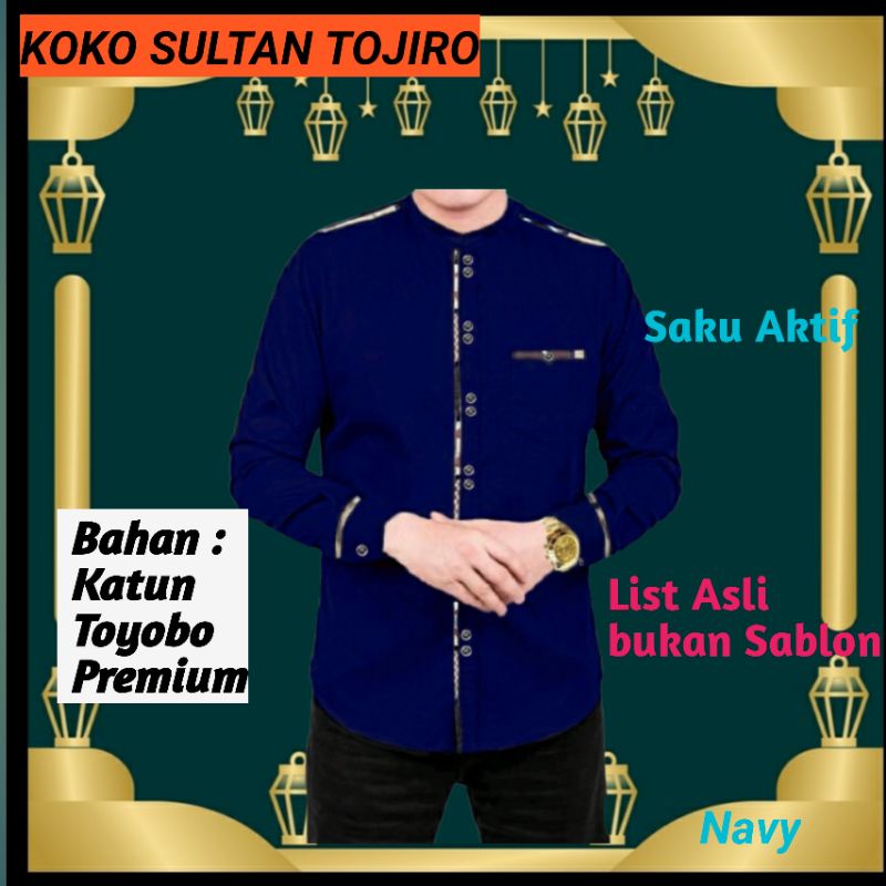 Baju Koko Pria Lengan Panjang Terbaru 2021 Sultan Tojiro Termurah Terlaris Jumbo Kekinian