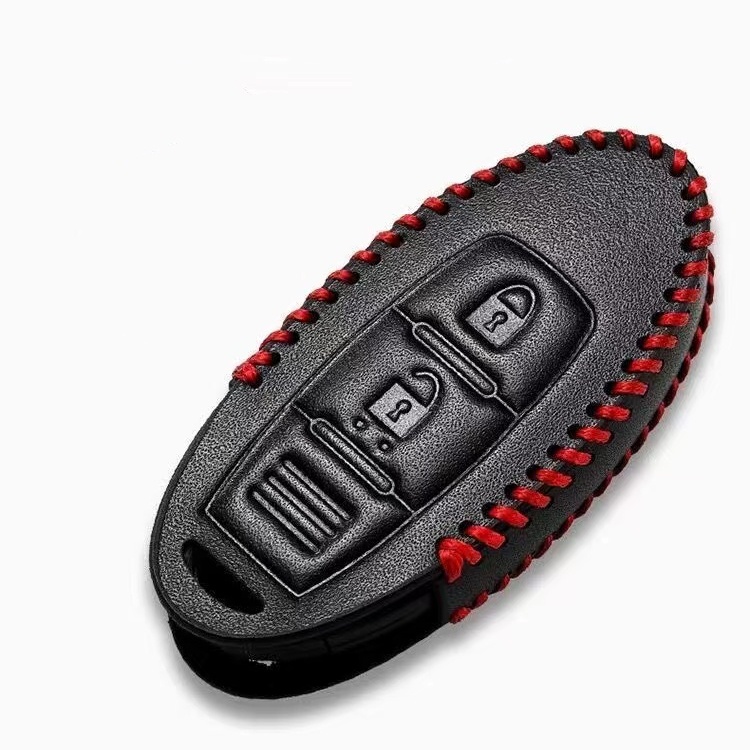 Untuk Nissan Almera Navara X-Trail Serena Livina Sylphy Remote Key Cover Leather Key Case